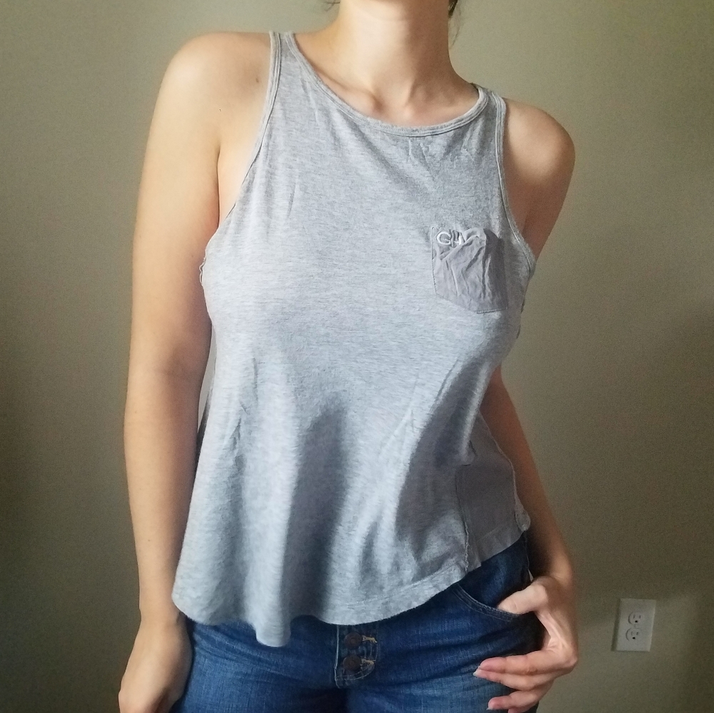 Grey Tank w/ Small Left Breast Pocket